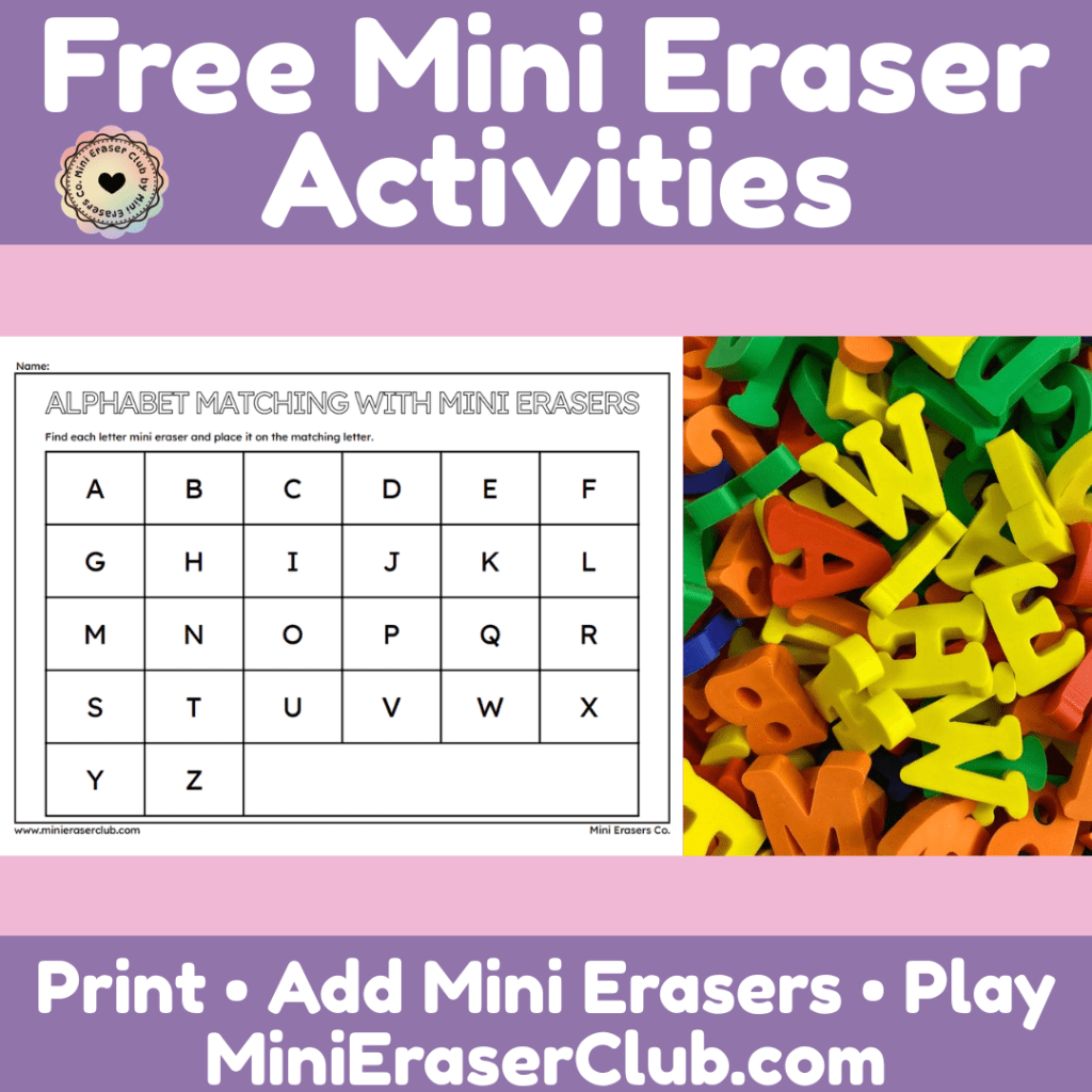 Free Alphabet Matching with Mini Erasers&nbsp;Printable