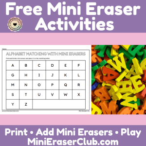 Free Alphabet Matching with Mini Erasers Printable
