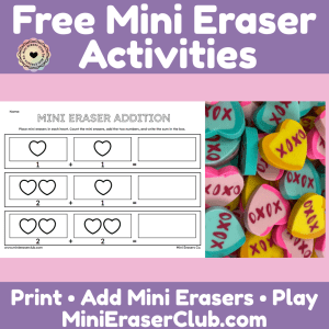 Free Mini Eraser Addition Printable by Mini Erasers Co.