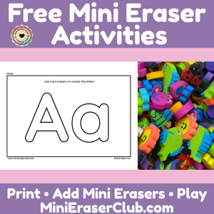 Free Mini Eraser Alphabet Activity Mat y Mini Erasers Co.