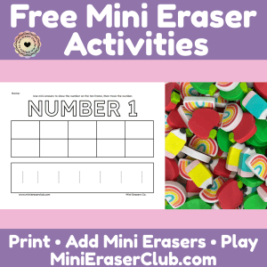 free ten frame counting activity with mini erasers by Mini Erasers Co.